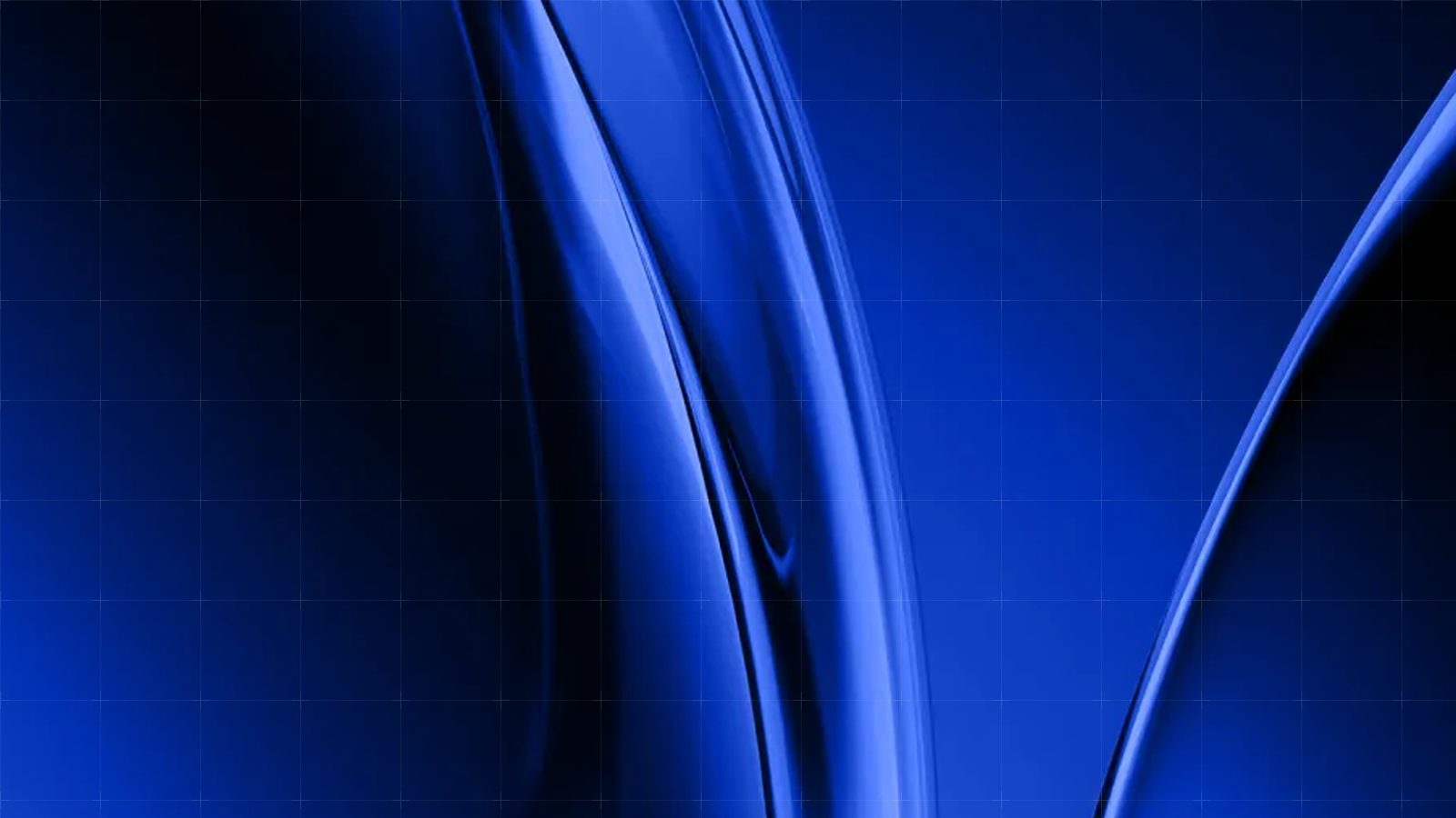 Fan-shaped blue slats on a black background, overlaid with a fine light grid.