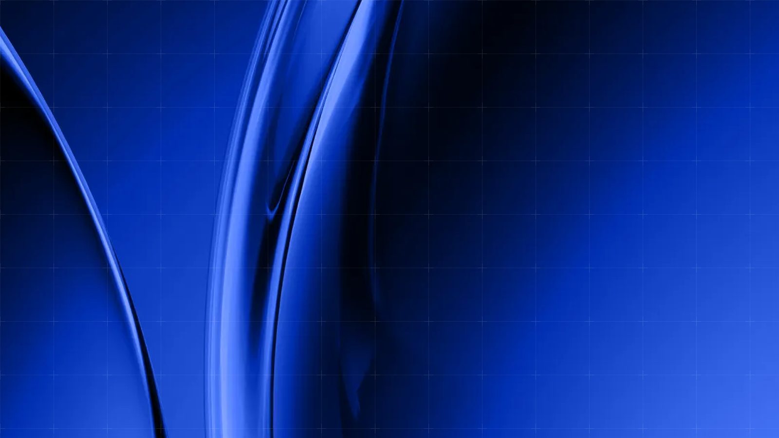 Glossy dark blue ring shapes and bright bands of light against a black background, overlaid with a fine grid.