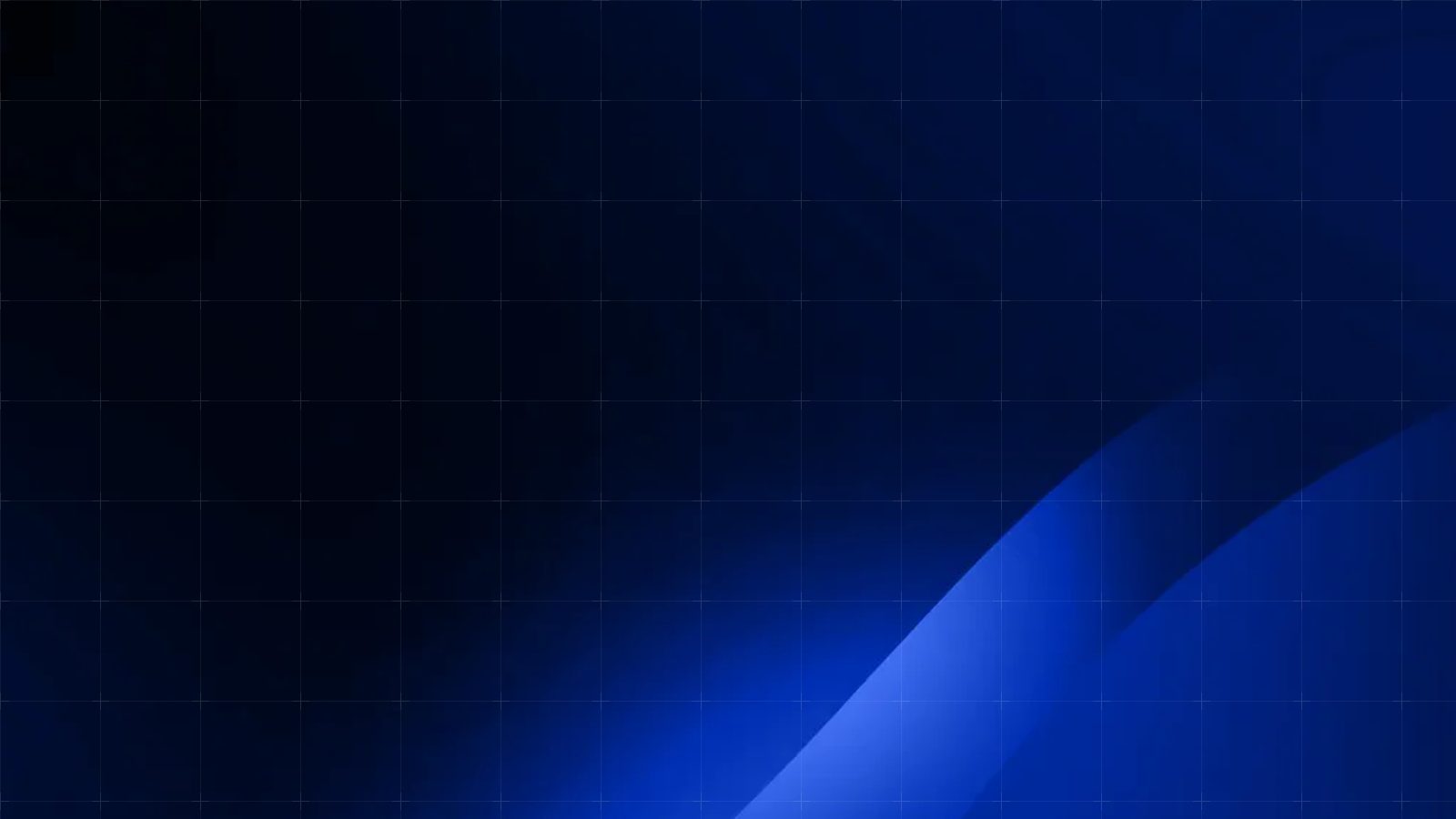 Abstract dark blue surface with a fine grid of lines, a lighter blue band of light in the lower left, and a green plus sign at the right edge.