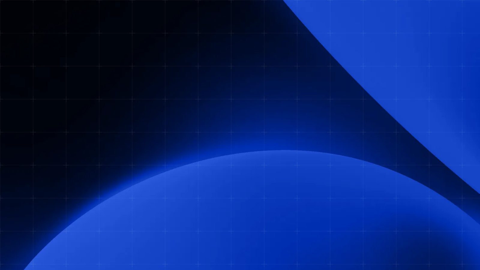 Glossy blue rings and bands of light on a dark background, overlaid with a fine grid of lines.